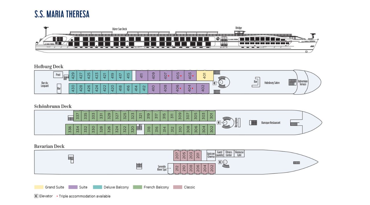 S.S. Maria Theresa Deck Plan