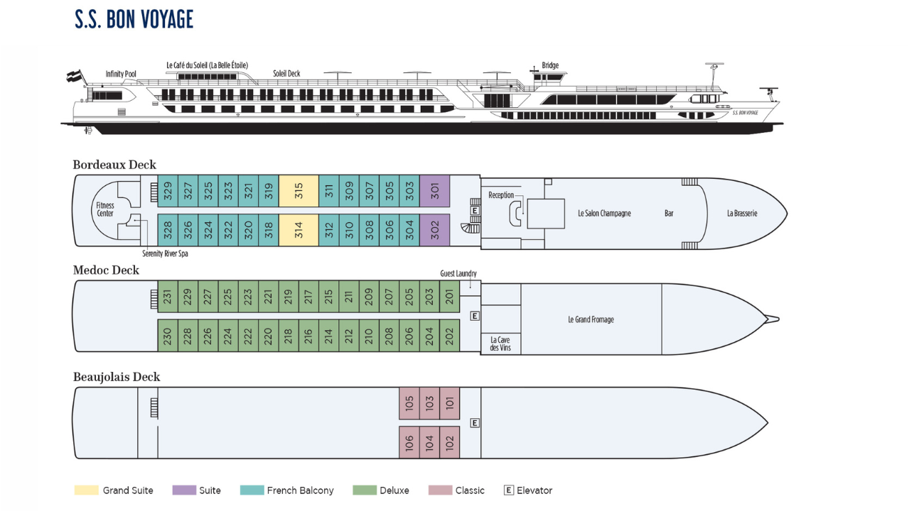 S.S. Bon Voyage Deck Plan
