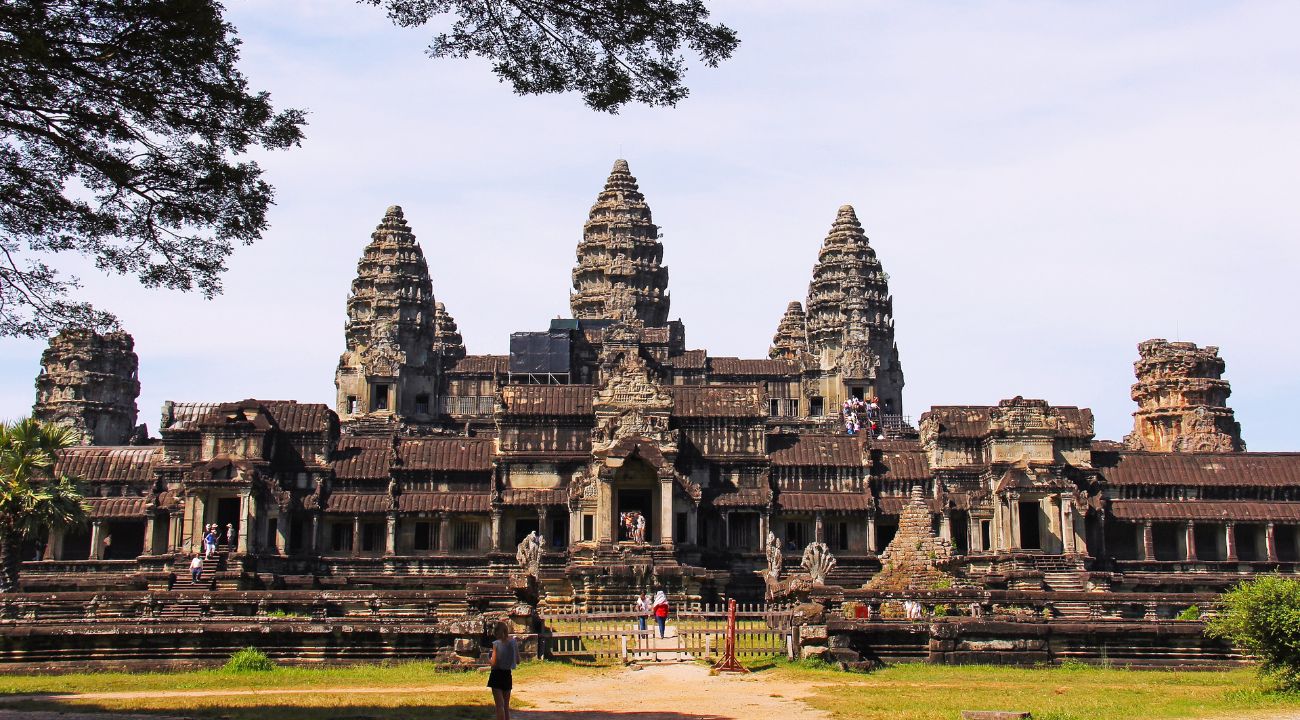 Angkor Wat temple at sunrise, reflecting the experience of escorted tours before exploring independently