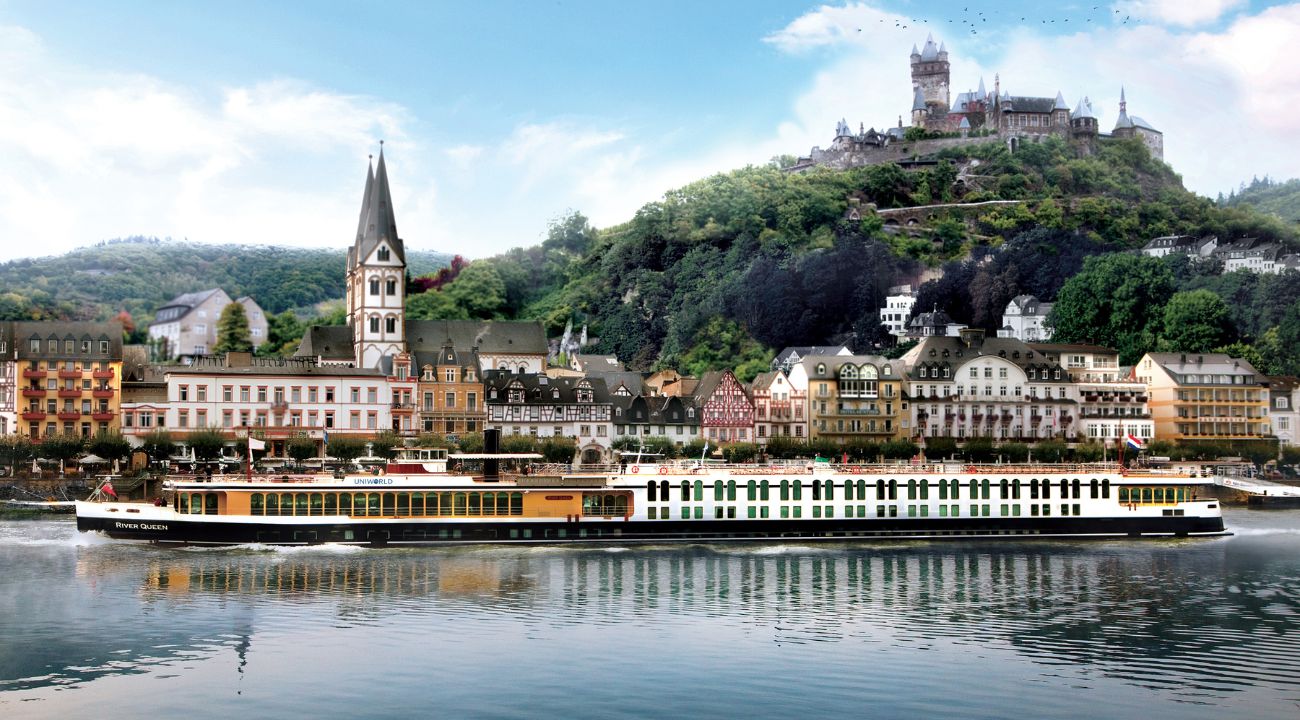 View of Boppard on the Rhine river in Germany