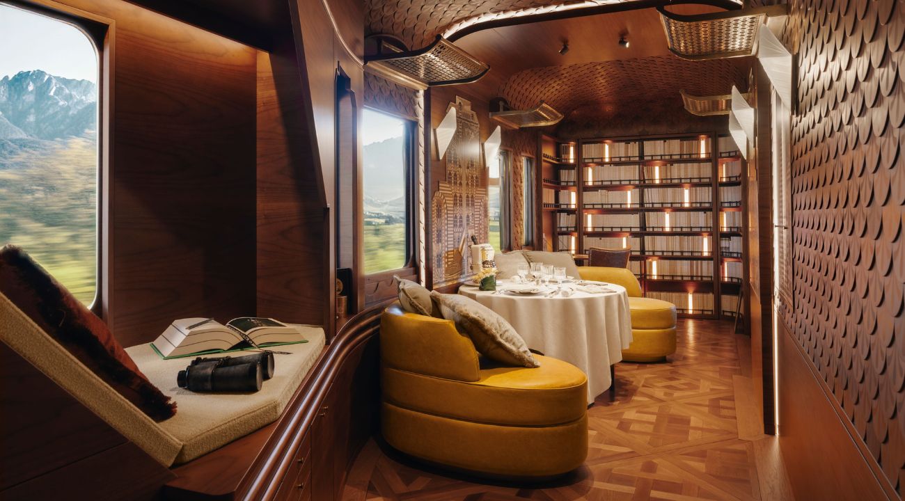 L’Observatoire luxury train cabins full carriage suite on the Venice Simplon-Orient-Express interior