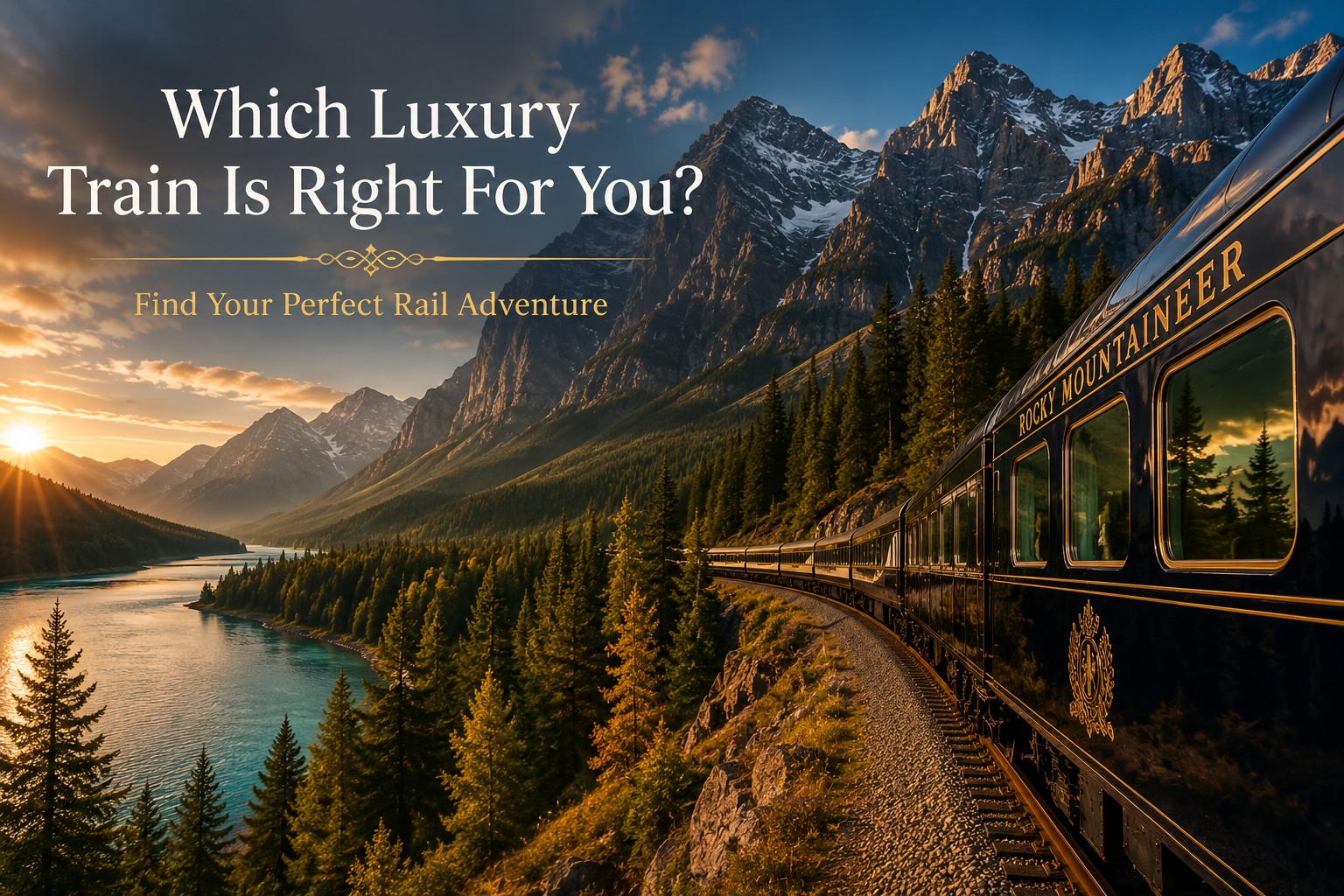 Luxury train travelling through spectacular mountain scenery with guide to choosing the right luxury rail journey